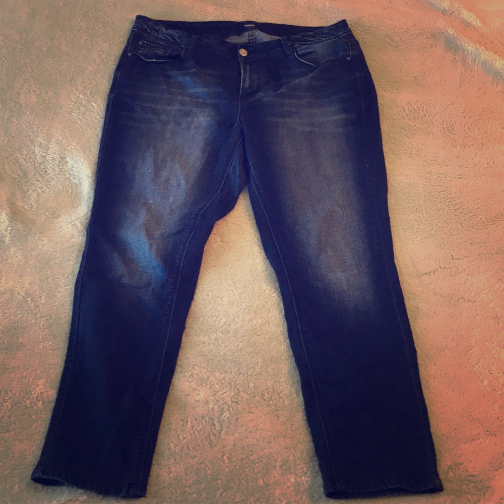 Washed blue jeans